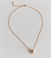 New Look Gold Triple Circle Diamante Necklace